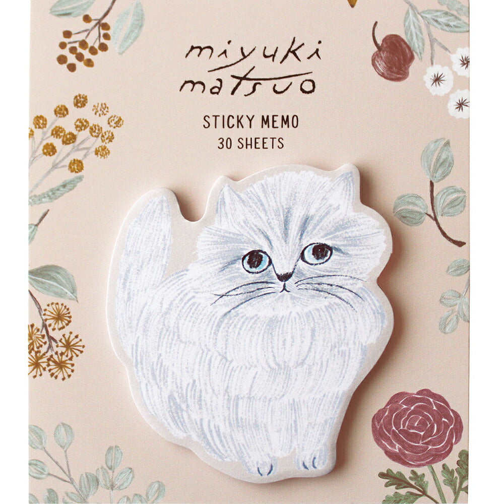 松尾ミユキ ダイカットふせん｜付箋 おしゃれ かわいい 動物 猫 ネコ フラワー シンプル 大人 上品 花｜MATOKA マトカ