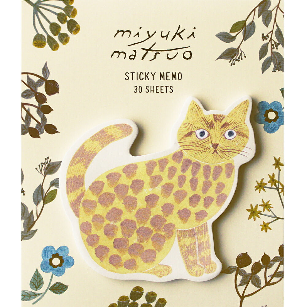松尾ミユキ ダイカットふせん｜付箋 おしゃれ かわいい 動物 猫 ネコ フラワー シンプル 大人 上品 花｜MATOKA マトカ