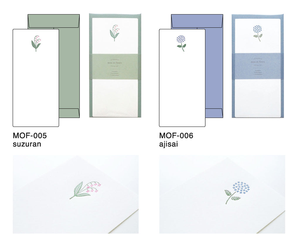mois et fleurs モワ・エ・フルール 一筆箋レターセット｜定型内 シンプル 手紙 便箋 封筒 ギフト お祝い 誕生日 おしゃれ かわいい ミモザ｜MATOKA マトカ