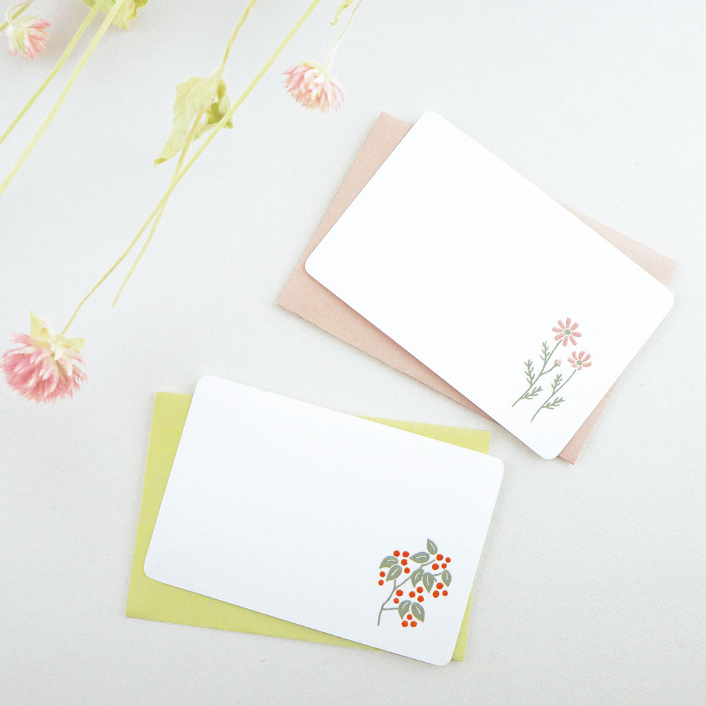 mois et fleurs モワ・エ・フルール ミニメッセージカードセット｜グリーティングカード メッセージ ギフト 誕生日 プレゼント ミモザ｜MATOKA マトカ