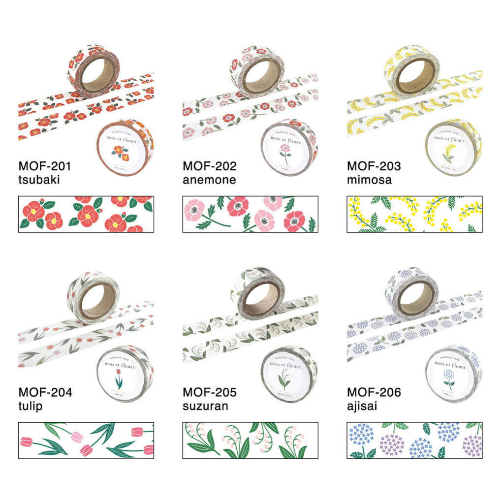mois et fleurs モワ・エ・フルール マスキングテープ｜メール便対応 マステ シール デコ ラッピング ギフト ミモザ｜MATOKA マトカ