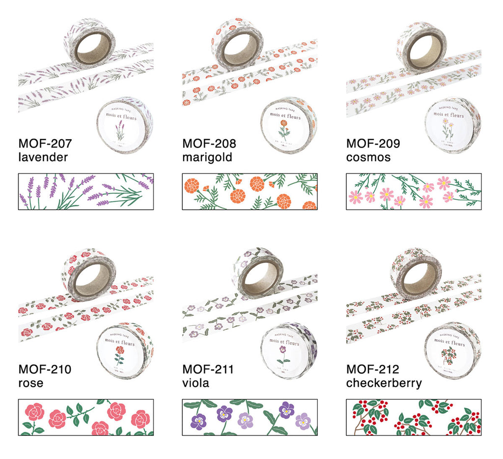 mois et fleurs モワ・エ・フルール マスキングテープ｜メール便対応 マステ シール デコ ラッピング ギフト ミモザ｜MATOKA マトカ
