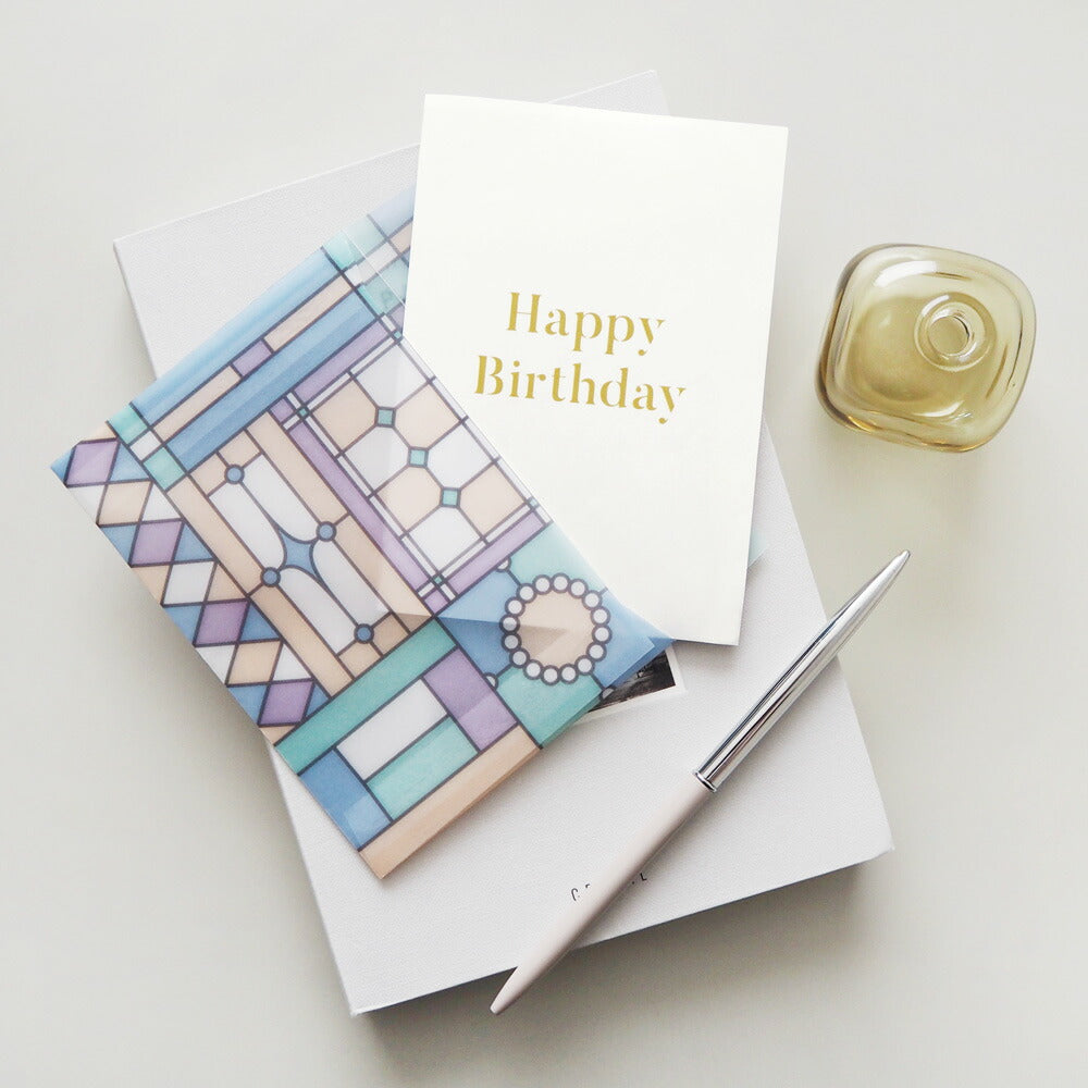 VETRATA ヴェトラータ グリーティングカード｜ステンドグラス 誕生日カード メッセージカード ポストカード ギフト バースデーカード 半透明｜MATOKA マトカ