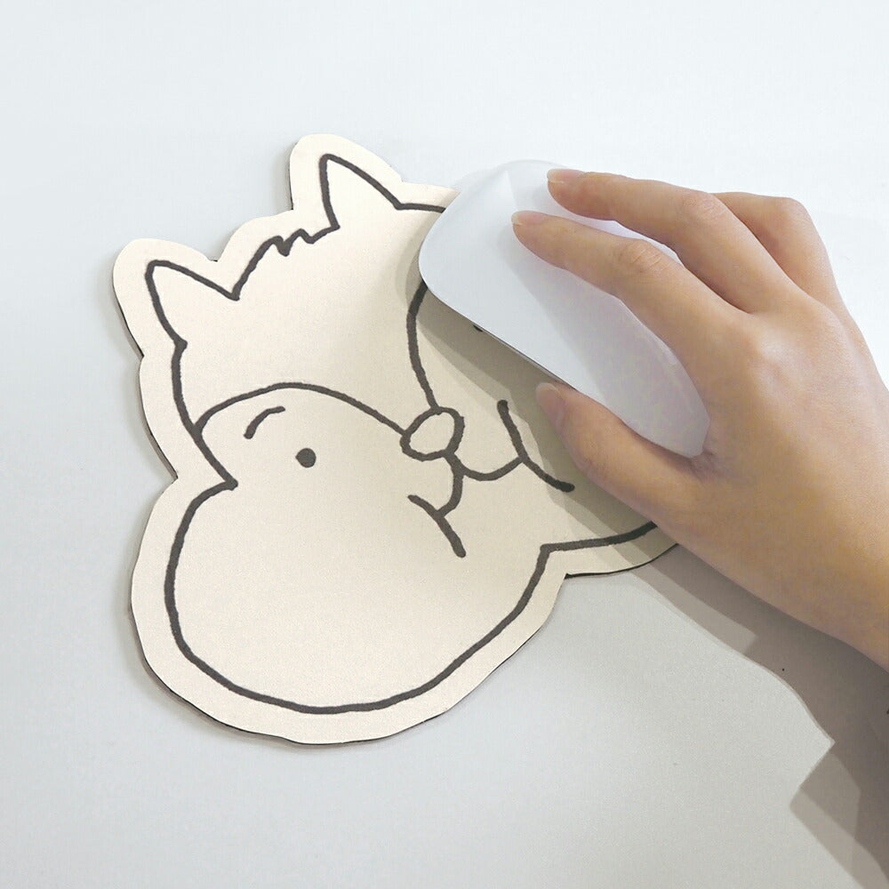 DIE-CUT MOUSE PAD ダイカット マウスパッド｜型抜き 薄い 動物 ネコ リス フクロウ ハリネズミ ラグトラ ラグクマ ファラオ 土偶 メジェド フェルメール ムンク ダ・ヴィンチ シマエナガ おばけ｜MATOKA マトカ
