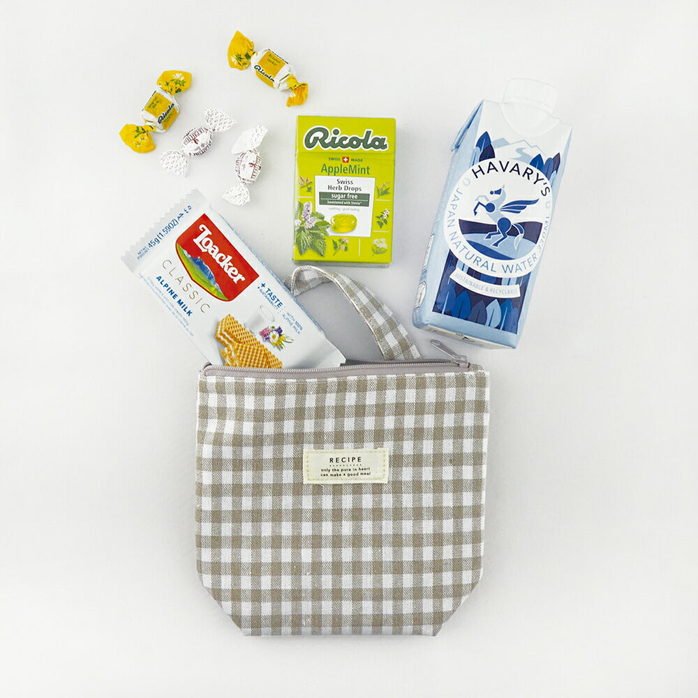 RECIPE レシピ 保冷ミニポーチ｜保冷 保温 ランチ お弁当 シンプル 行楽 遠足 ランチバッグ ピクニック キッズ 子供 おしゃれ かわいい