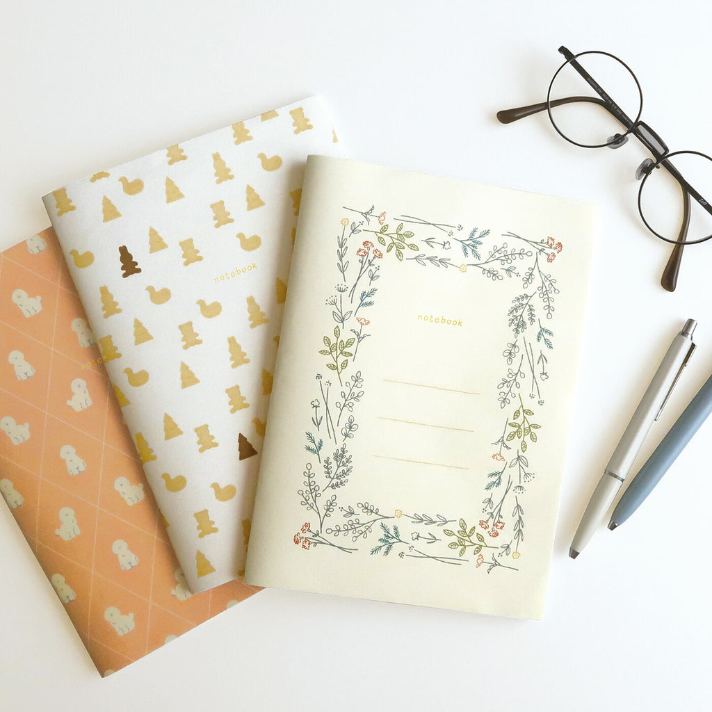 EVERYDAY NOTEBOOK エブリデイノート A5｜おしゃれ かわいい 高校生 中学生 入学 シンプル 動物 犬 猫 クマ 花 スズラン ミモザ フラワー 方眼 魚 シマエナガ 恐竜 ダイナソー ｜MATOKA マトカ
