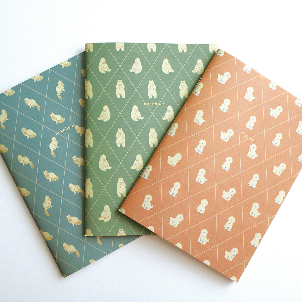 EVERYDAY NOTEBOOK エブリデイノート A5｜おしゃれ かわいい 高校生 中学生 入学 シンプル 動物 犬 猫 クマ 花 スズラン ミモザ フラワー 方眼 魚 シマエナガ 恐竜 ダイナソー ｜MATOKA マトカ