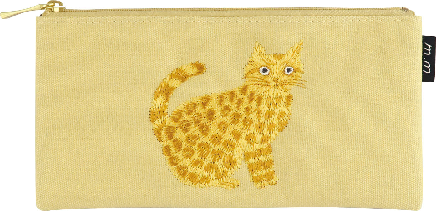 松尾ミユキ 刺繍ペンケース｜おしゃれ かわいい 動物 猫 ネコ フラワー シンプル 大人 上品 花 ポーチ 刺繍 メイクポーチ｜MATOKA マトカ