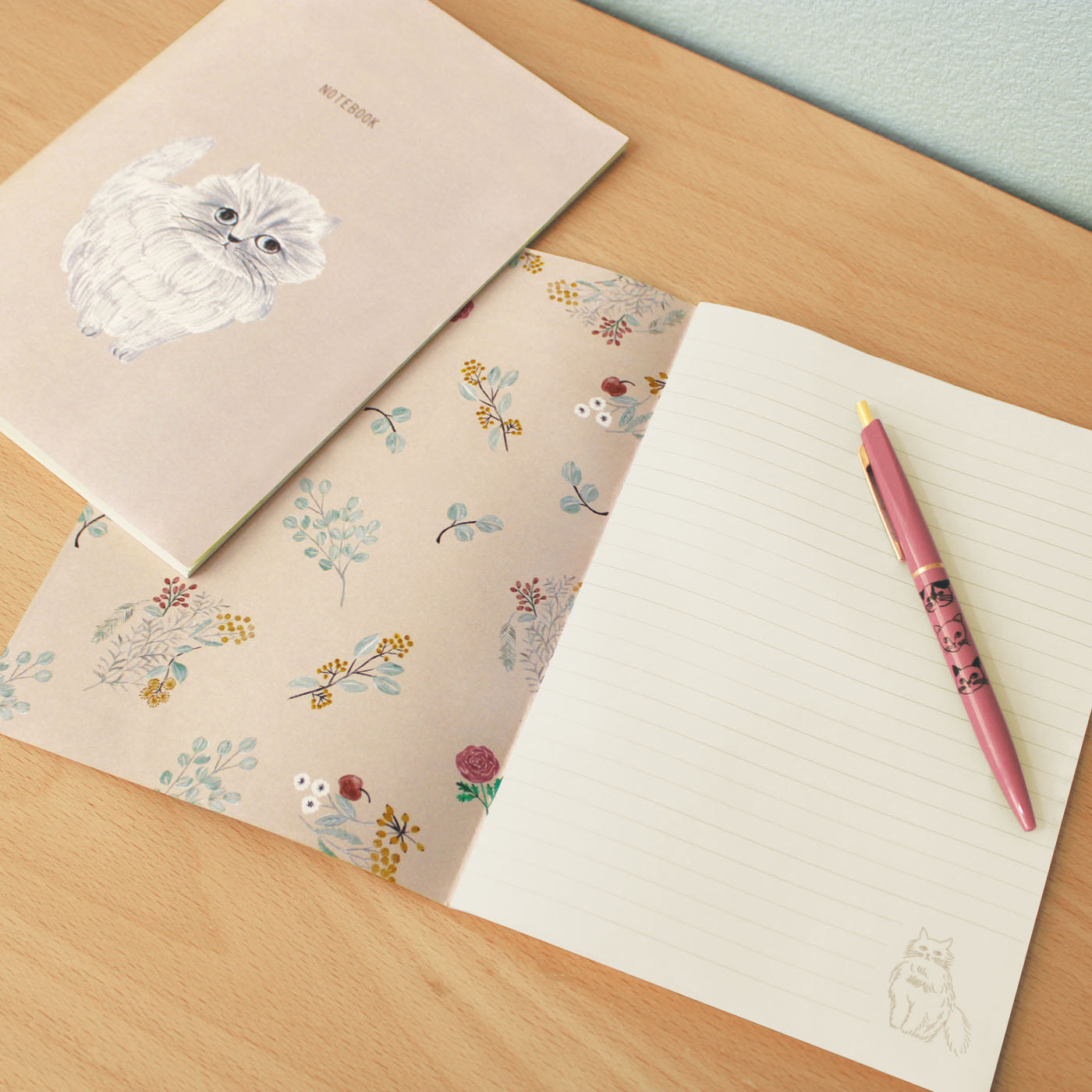松尾ミユキ ノート｜NOTEBOOK おしゃれ かわいい 動物 猫 ネコ フラワー シンプル 大人 上品 勉強 メモ A5 A罫 日本製｜MATOKA マトカ
