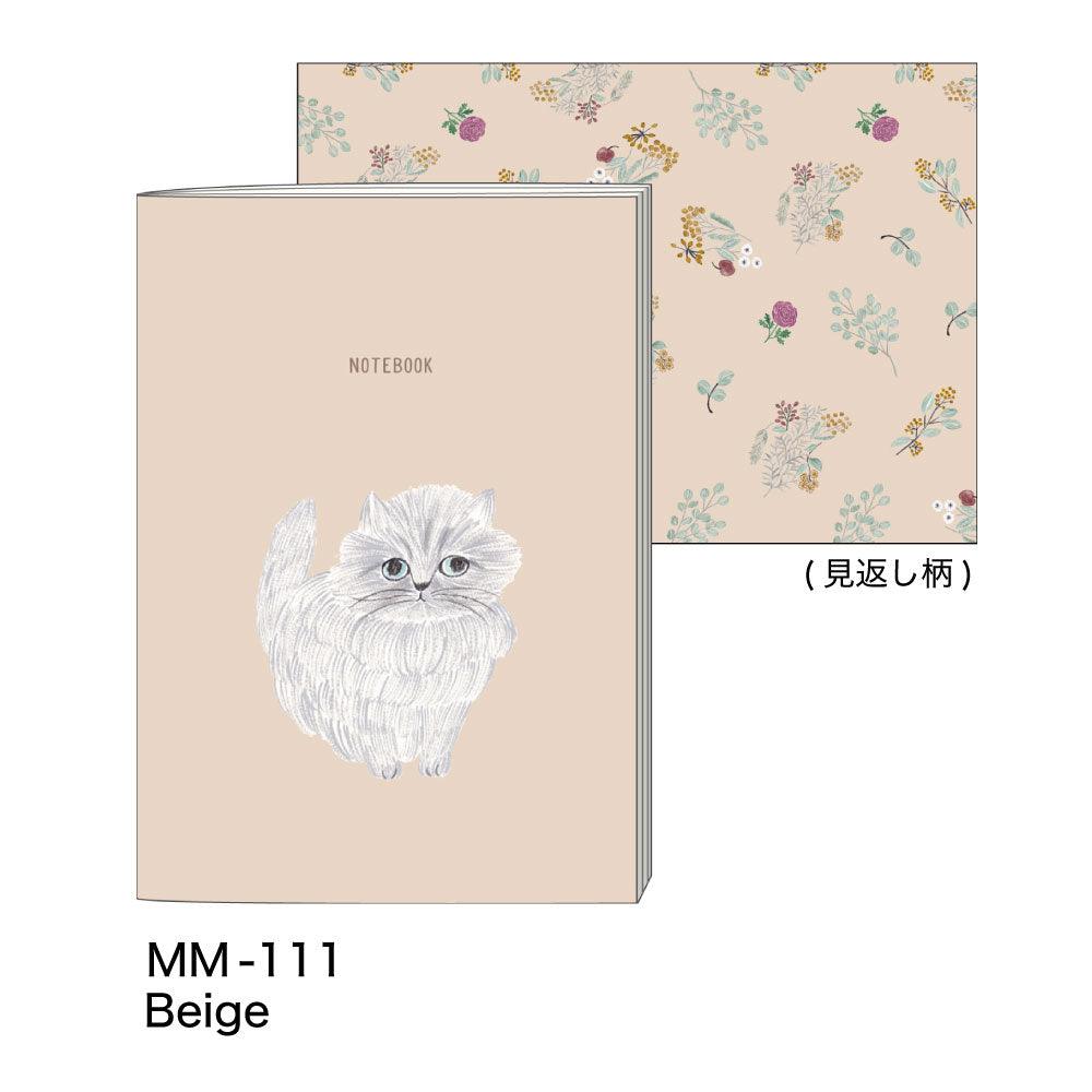 松尾ミユキ ノート｜NOTEBOOK おしゃれ かわいい 動物 猫 ネコ フラワー シンプル 大人 上品 勉強 メモ A5 A罫 日本製｜MATOKA マトカ
