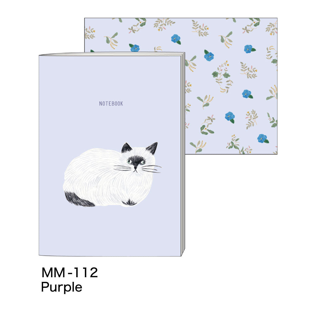 松尾ミユキ ノート｜NOTEBOOK おしゃれ かわいい 動物 猫 ネコ フラワー シンプル 大人 上品 勉強 メモ A5 A罫 日本製｜MATOKA マトカ