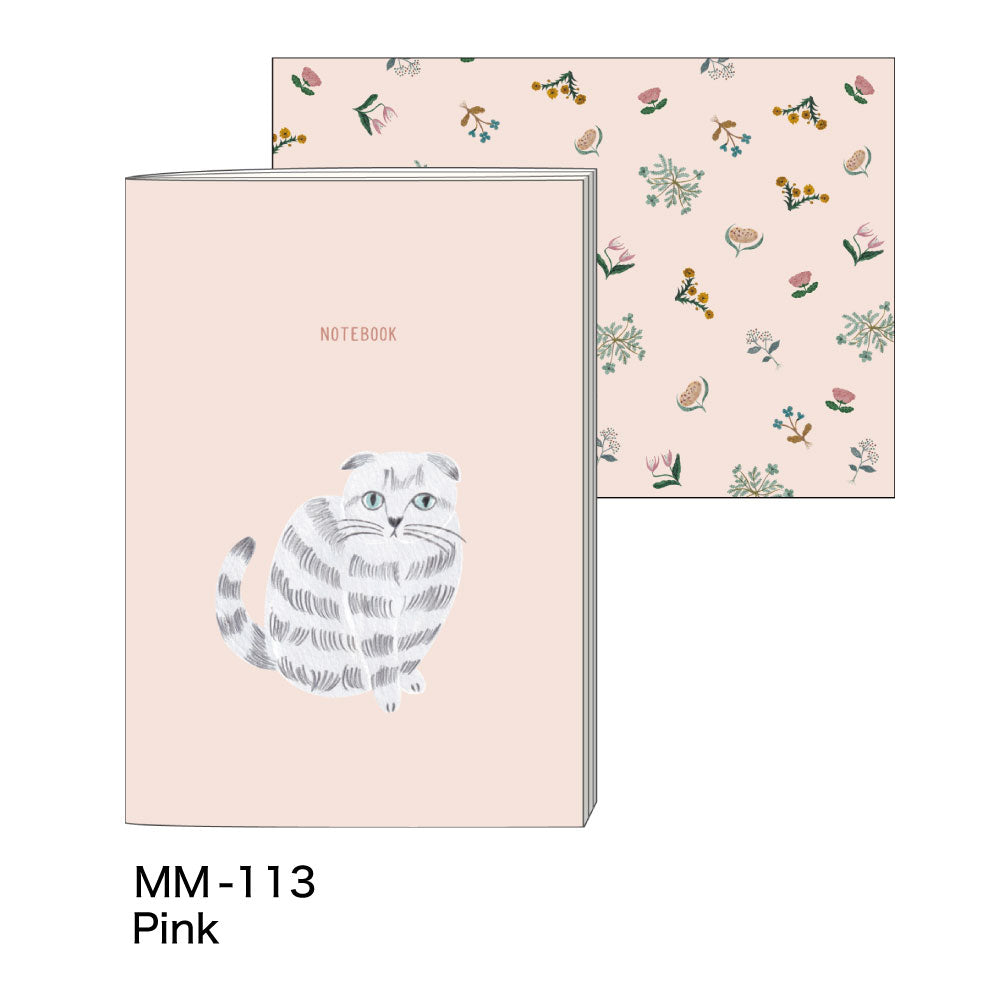 松尾ミユキ ノート｜NOTEBOOK おしゃれ かわいい 動物 猫 ネコ フラワー シンプル 大人 上品 勉強 メモ A5 A罫 日本製｜MATOKA マトカ