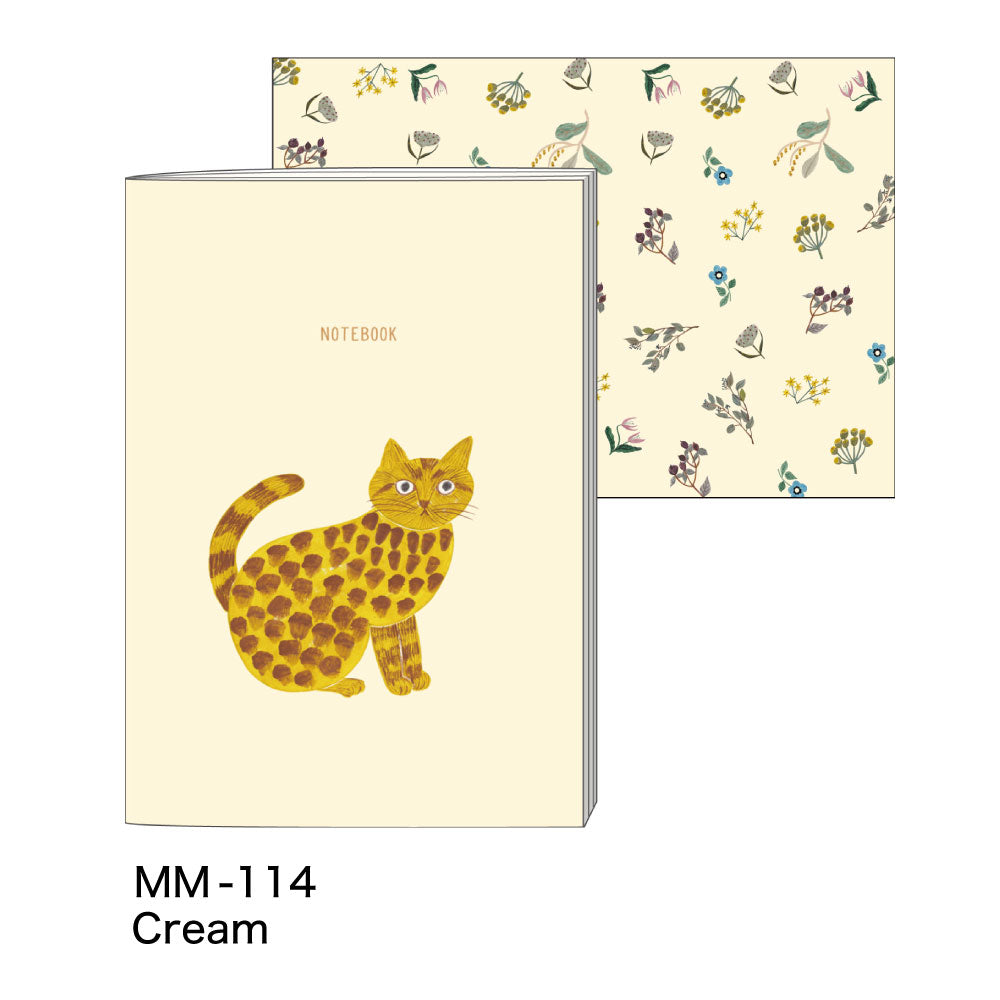 松尾ミユキ ノート｜NOTEBOOK おしゃれ かわいい 動物 猫 ネコ フラワー シンプル 大人 上品 勉強 メモ A5 A罫 日本製｜MATOKA マトカ