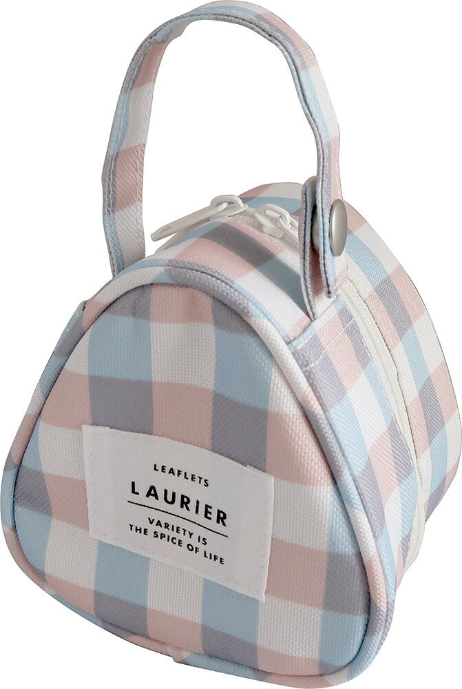 LAURIER ローリエ 保冷おにぎりポーチ｜ランチ ポーチ コンパクト シンプル 保温 お弁当 ピクニック 行楽  保冷バッグ 保温バッグ マイバッグ 小さめ くすみカラー ブロックチェック柄 スイーツ おやつ