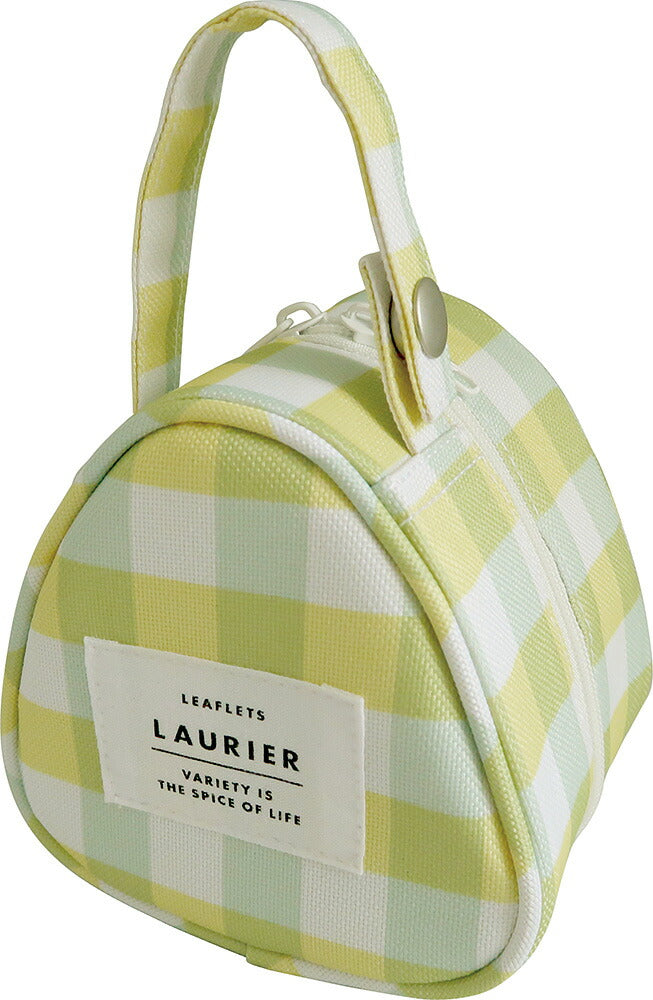 LAURIER ローリエ 保冷おにぎりポーチ｜ランチ ポーチ コンパクト シンプル 保温 お弁当 ピクニック 行楽  保冷バッグ 保温バッグ マイバッグ 小さめ くすみカラー ブロックチェック柄 スイーツ おやつ