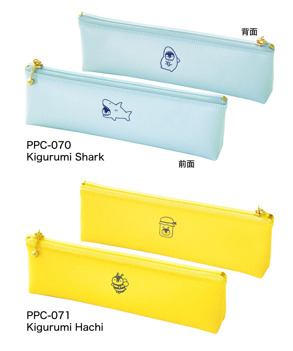 POINT ワンポイント ペンケース C｜おしゃれ かわいい 高校生 中学生 入学 シンプル 小物入れ 動物 サメ 蜂 恐竜 ダイナソー ウサギ しまえなが シマエナガ 文鳥｜MATOKA マトカ