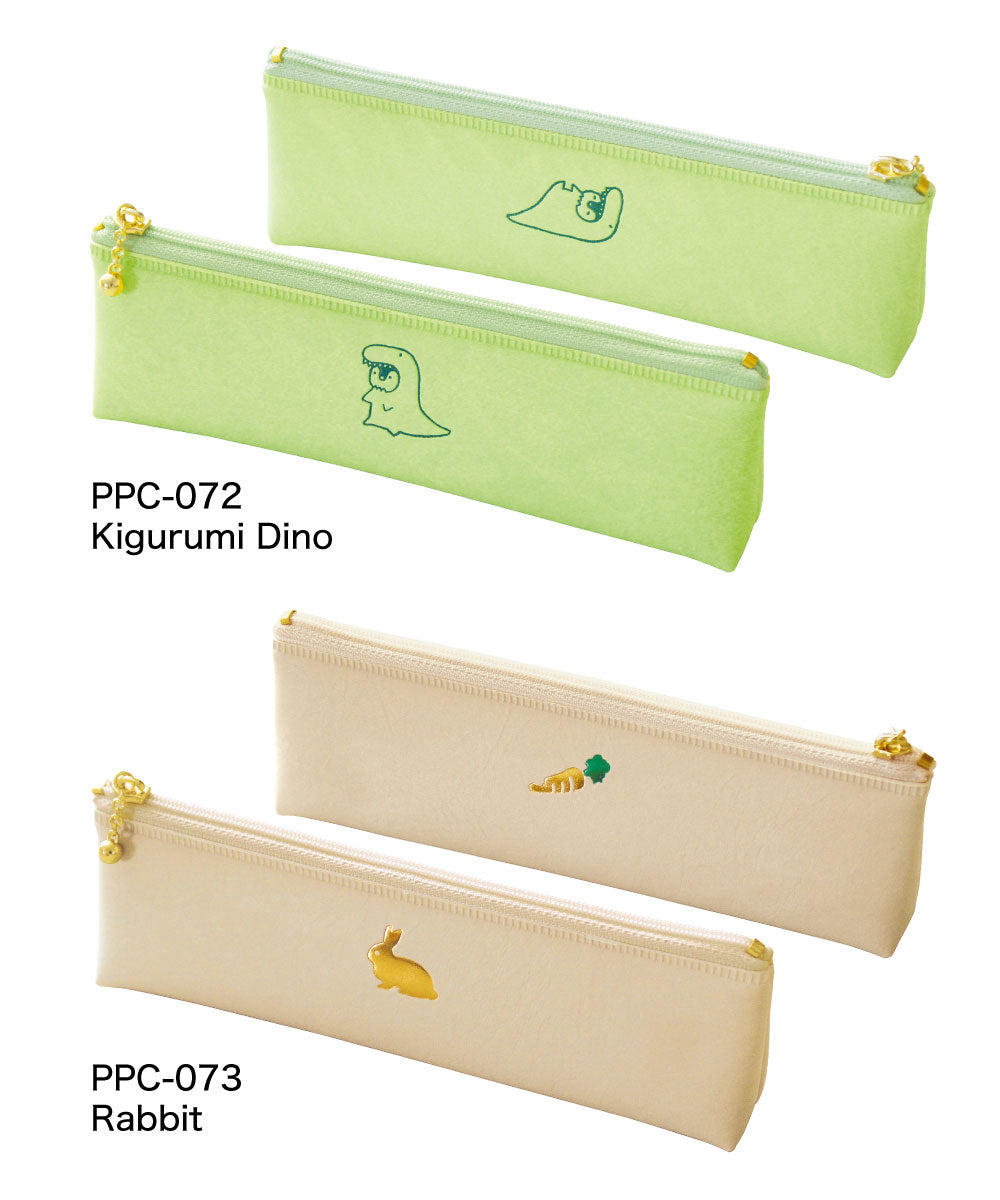 POINT ワンポイント ペンケース C｜おしゃれ かわいい 高校生 中学生 入学 シンプル 小物入れ 動物 サメ 蜂 恐竜 ダイナソー ウサギ しまえなが シマエナガ 文鳥｜MATOKA マトカ