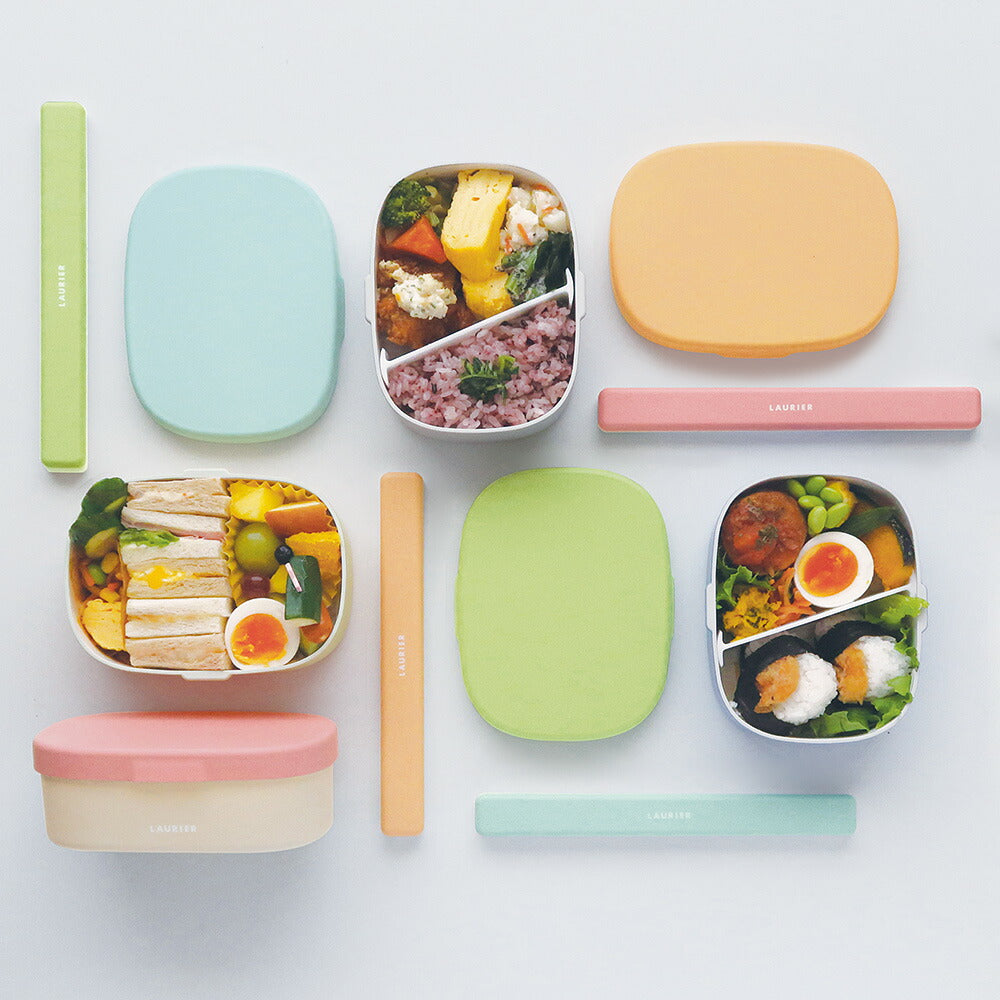 LAURIER ローリエ ツートーンランチボックス｜お弁当箱 ランチ シンプル ピクニック 遠足 行楽 パステルカラー イエロー ピンク ブルー カラフル 大人 女子 男子 かわいい おしゃれ LUNCH BOX