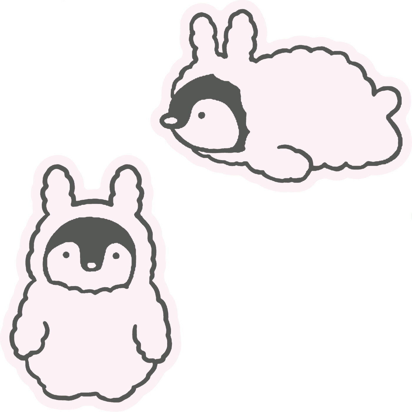 KIGURUMI 着ぐるみ ダイカットステッカー｜STICKER シール ステッカー 可愛い おしゃれ 動物 アニマル スマホケース パソコン スーツケース 車 ウサギ 恐竜 ハチ 犬 猫 サメ｜MATOKA マトカ