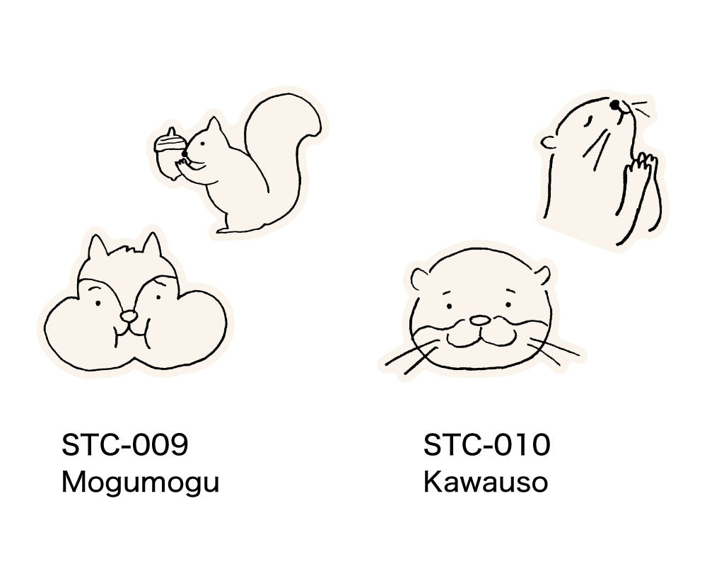 TICKLE ティックル ダイカットステッカー｜STICKER シール 可愛い おしゃれ 動物 アニマル スマホケース パソコン スーツケース 車 ネコ フクロウ リス カワウソ 犬｜MATOKA マトカ