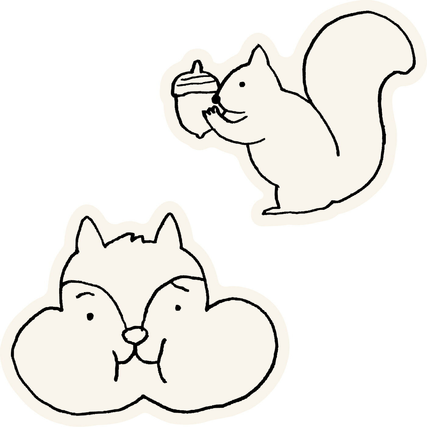TICKLE ティックル ダイカットステッカー｜STICKER シール 可愛い おしゃれ 動物 アニマル スマホケース パソコン スーツケース 車 ネコ フクロウ リス カワウソ 犬｜MATOKA マトカ