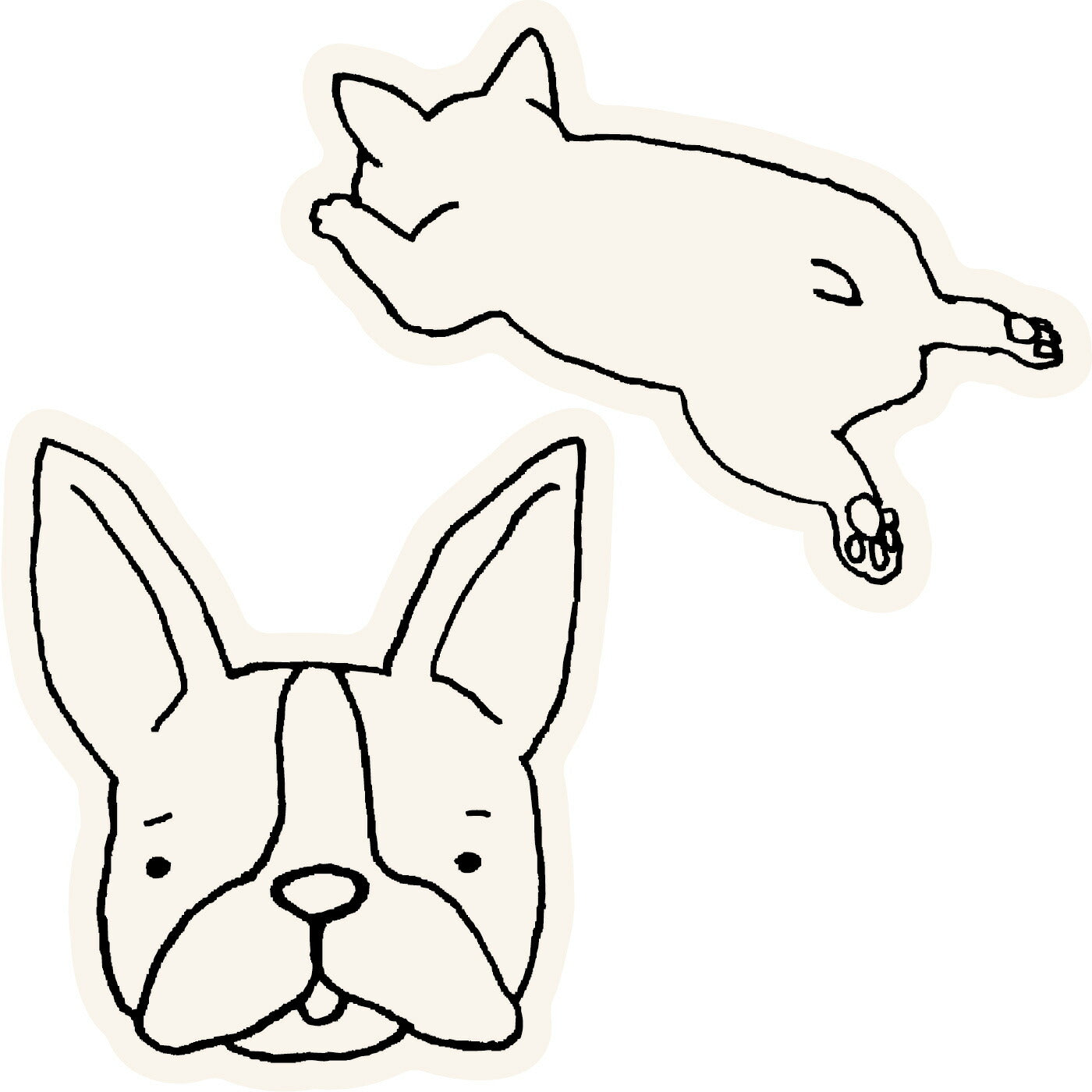 TICKLE ティックル ダイカットステッカー｜STICKER シール 可愛い おしゃれ 動物 アニマル スマホケース パソコン スーツケース 車 ネコ フクロウ リス カワウソ 犬｜MATOKA マトカ