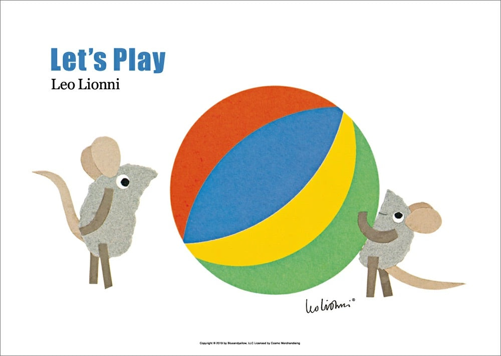 LEO LIONNI レオ・レオニ B4サイズ・ポスター『Let's Play』木製フレームセット｜インテリア 北欧 ナチュラル ブラウン 額装 レオレオニ【etc】