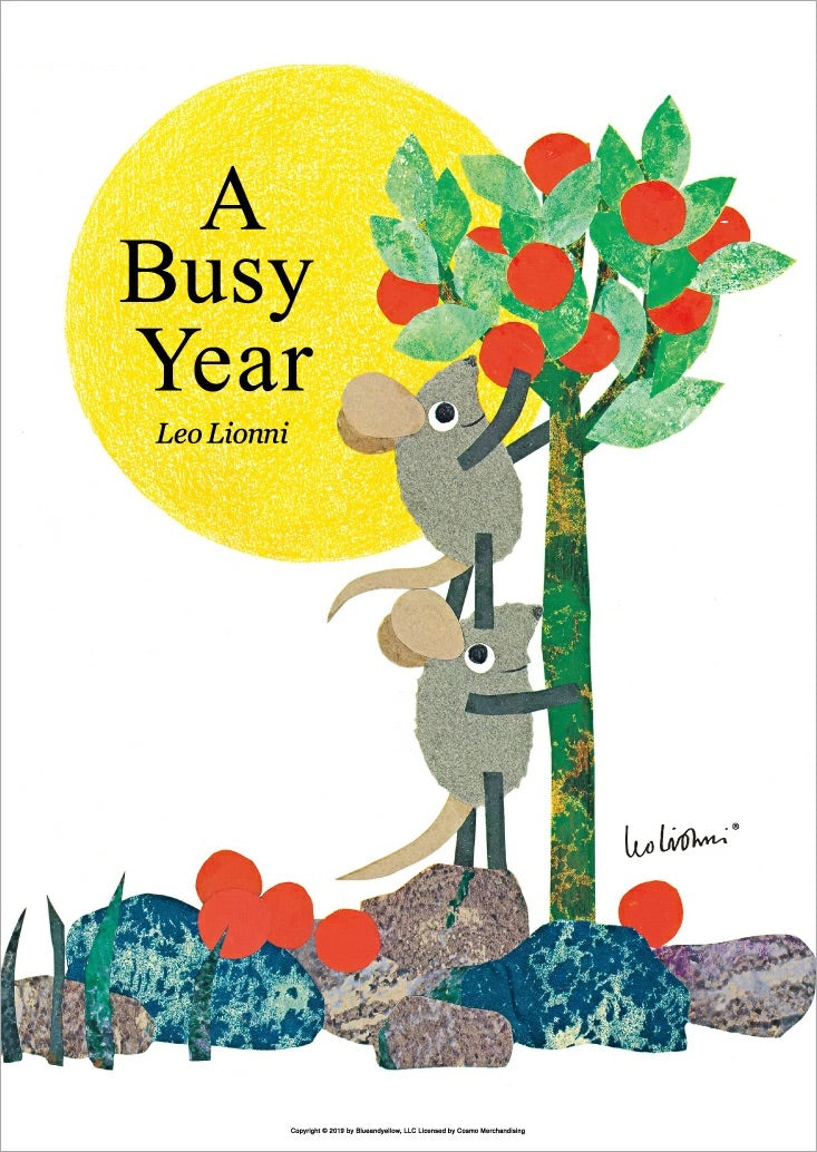 LEO LIONNI レオ・レオニ B4サイズ・ポスター『A Busy Year』木製フレームセット｜インテリア 北欧 ナチュラル ブラウン 額装 レオレオニ【etc】