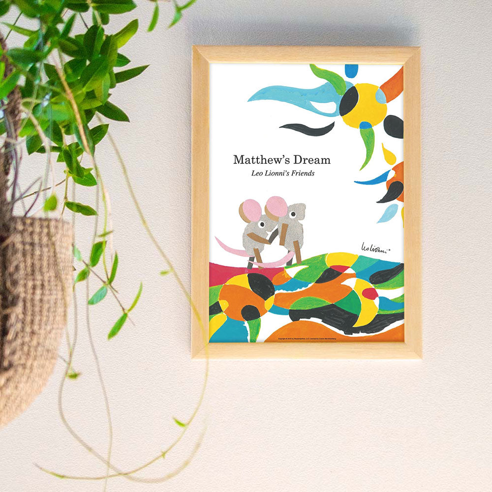 LEO LIONNI レオ・レオニ B4サイズ・ポスター『Matthew's Dream』木製フレームセット｜インテリア 北欧 ナチュラル ブラウン 額装 レオレオニ【etc】