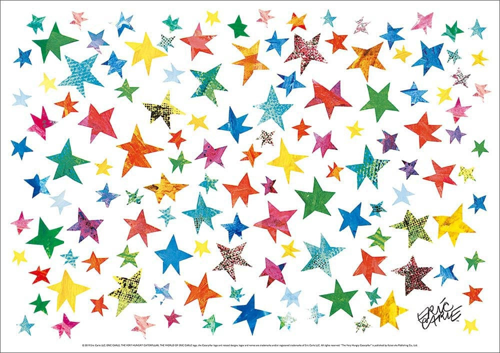 ERIC CARLE：エリック カール・B4サイズ ポスター『Stars / ほし』木製フレームセット｜インテリア 北欧 ナチュラル ブラウン 額装 星 エリックカール【etc】