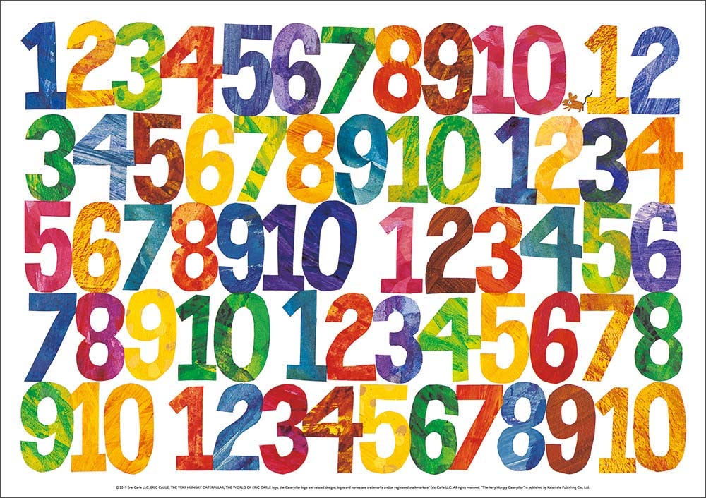 ERIC CARLE：エリック カール・B4サイズ ポスター『Numbers / すうじ』木製フレームセット｜インテリア 北欧 ナチュラル ブラウン 額装 数字 エリックカール【etc】