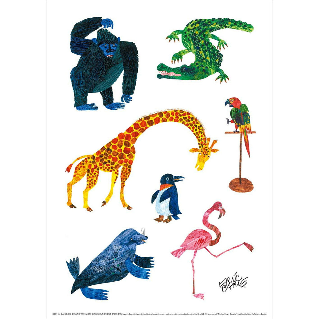 ERIC CARLE：エリック カール・B4サイズ ポスター『Animals / どうぶつたち』木製フレームセット｜インテリア 北欧 ナチュラル ブラウン 額装 エリックカール【etc】