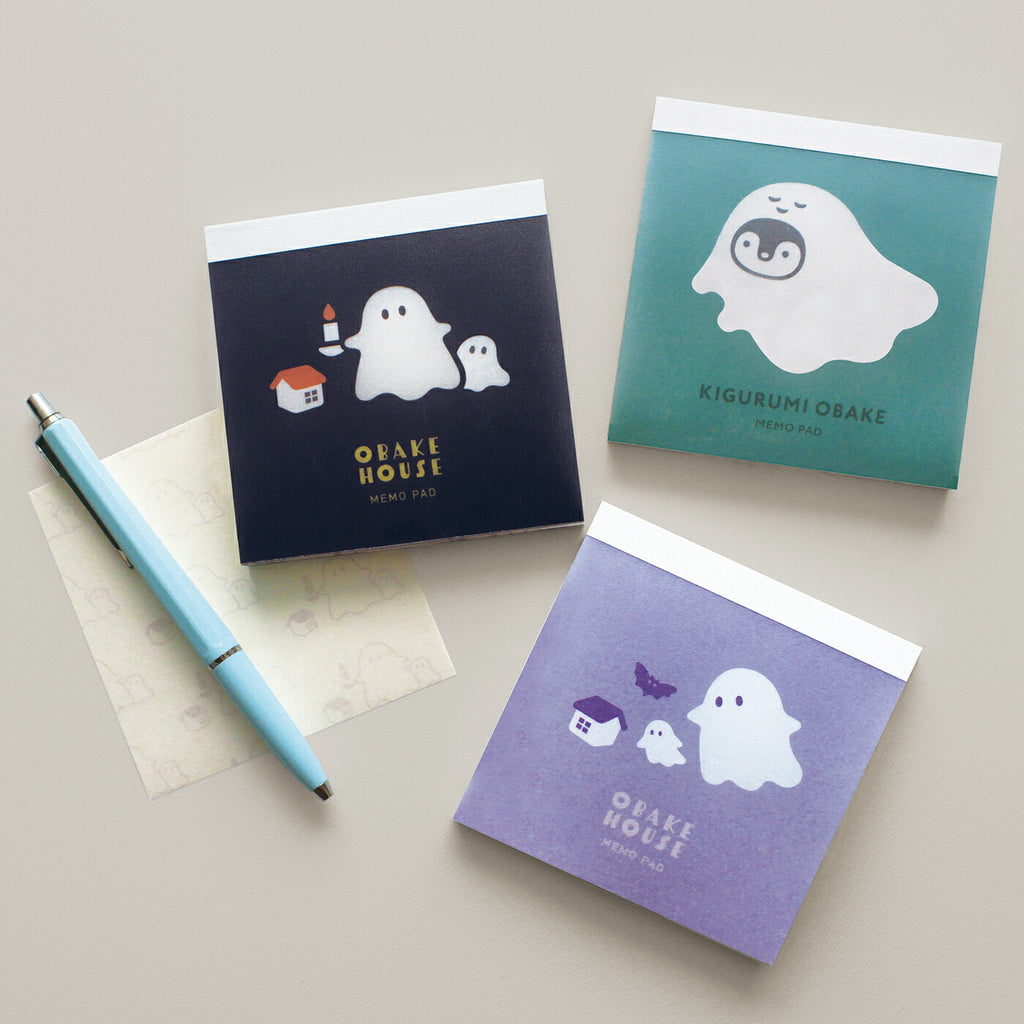 OBAKE おばけ メモパッド｜メモ帳 おしゃれ かわいい シンプル オバケ ゴースト ポップ カラフル 正方形 折り紙 ラッピング ペンギン 総柄 ハロウィン｜MATOKA マトカ