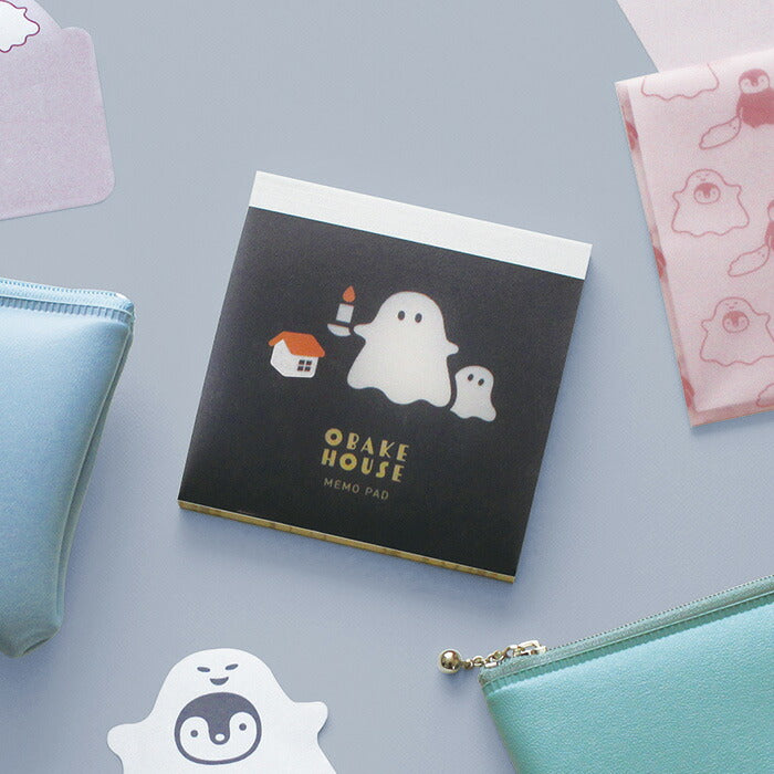 OBAKE おばけ メモパッド｜メモ帳 おしゃれ かわいい シンプル オバケ ゴースト ポップ カラフル 正方形 折り紙 ラッピング ペンギン 総柄 ハロウィン｜MATOKA マトカ