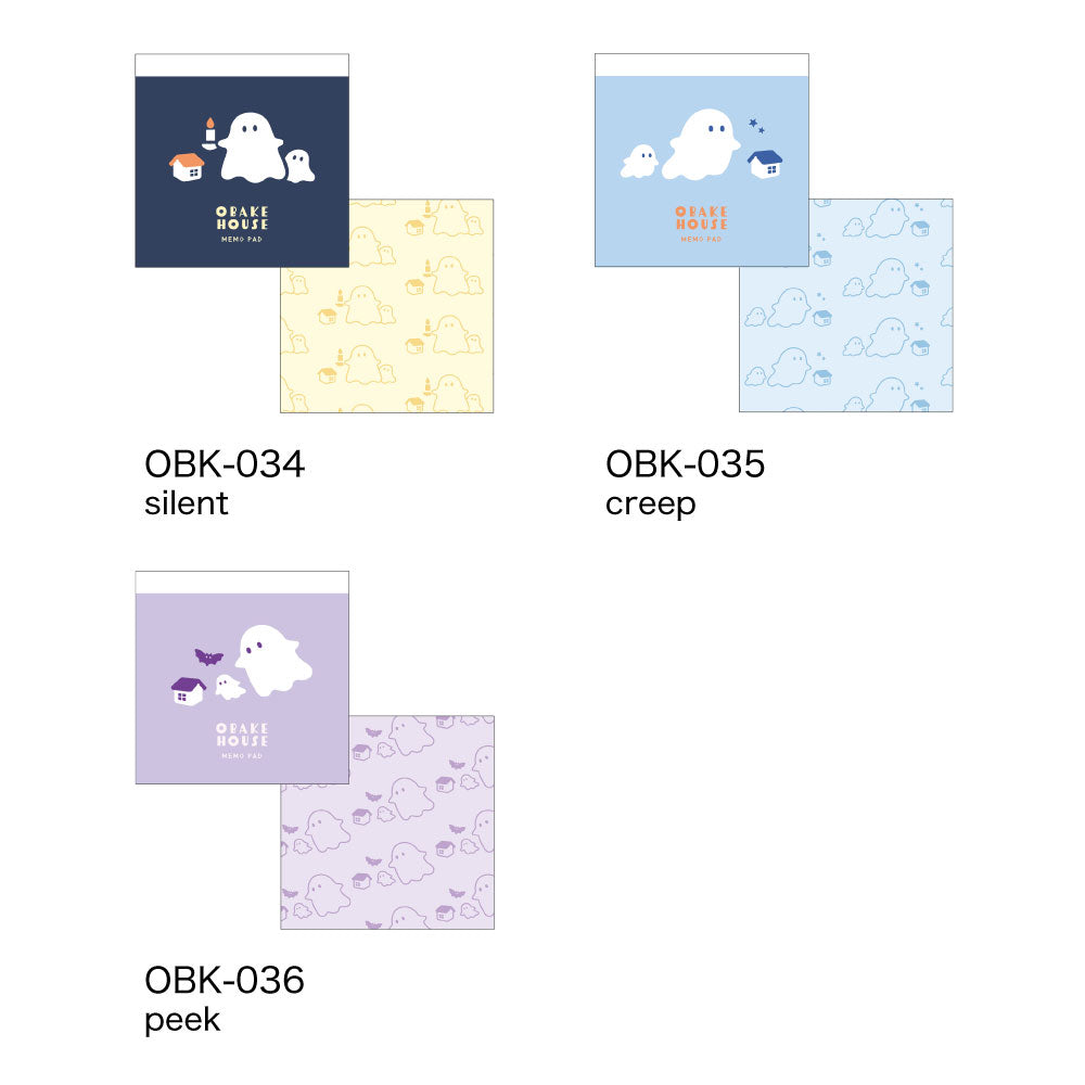 OBAKE おばけ メモパッド｜メモ帳 おしゃれ かわいい シンプル オバケ ゴースト ポップ カラフル 正方形 折り紙 ラッピング ペンギン 総柄 ハロウィン｜MATOKA マトカ
