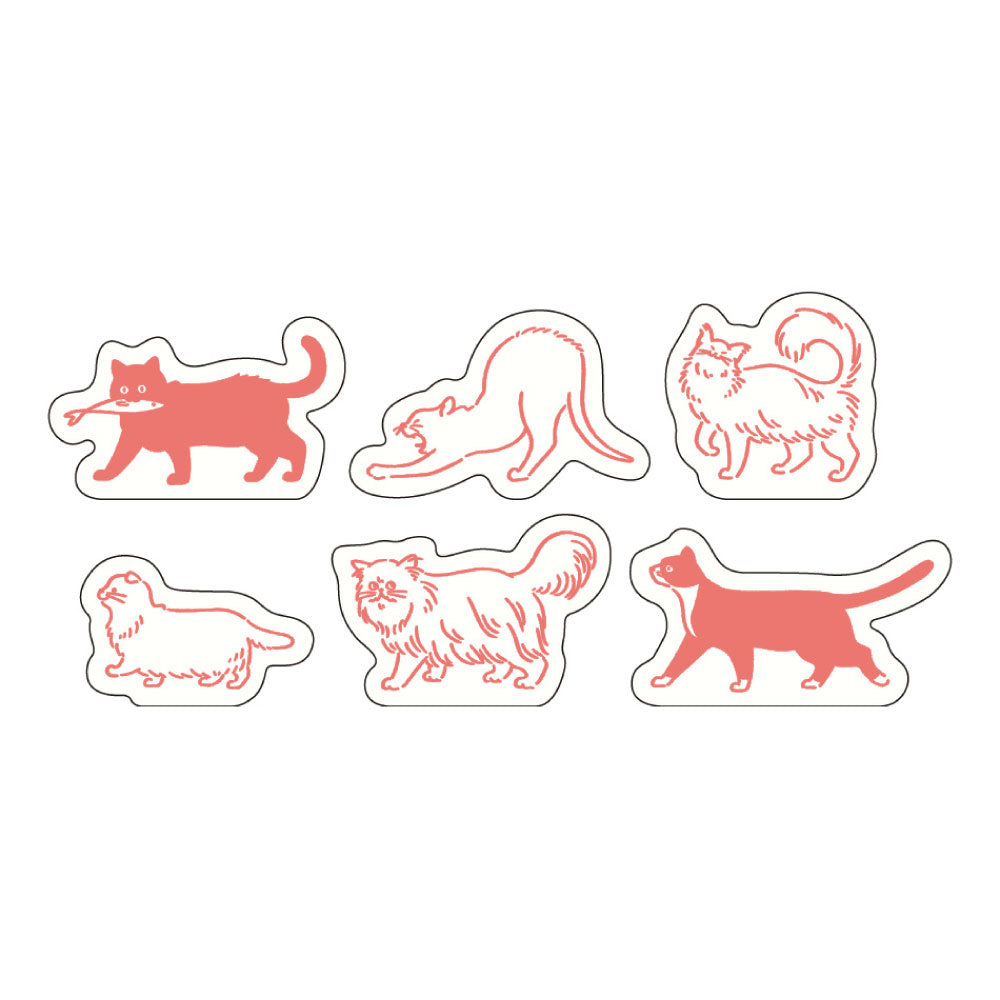 AH LA LA アララ フレークシール｜おしゃれ かわいい 動物 大人 恐竜 ダイナソー アヒル 牛 UFO おばけ 犬 猫 アニマル ステッカー シール デコレーション ノート 手帳｜MATOKA マトカ