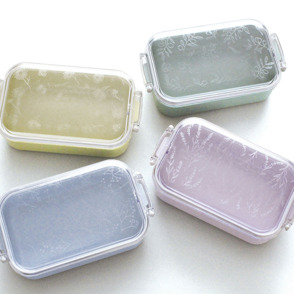 DELICAT LUNCH BOX デリカ ランチボックス｜お弁当箱 ランチ シンプル ピクニック 遠足 行楽 くすみカラー パステル 大人 女子 男子 かわいい おしゃれ フラワー ボタニカル 日本製｜LEAFLETS