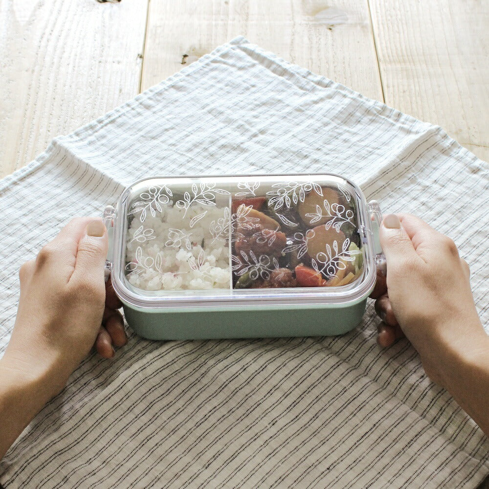 DELICAT LUNCH BOX デリカ ランチボックス｜お弁当箱 ランチ シンプル ピクニック 遠足 行楽 くすみカラー パステル 大人 女子 男子 かわいい おしゃれ フラワー ボタニカル 日本製｜LEAFLETS