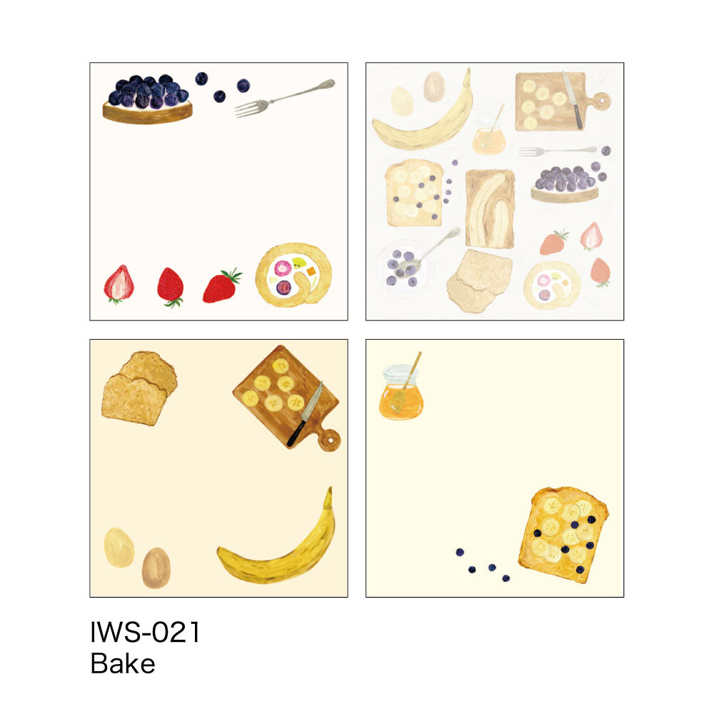 いわしまあゆ アソートふせん｜付箋 メモ アソート おしゃれ かわいい シンプル フルーツ スイーツ パン 和菓子 お菓子 イラスト ケーキ フラワー 総柄 付箋紙 ふせん紙｜MATOKA マトカ