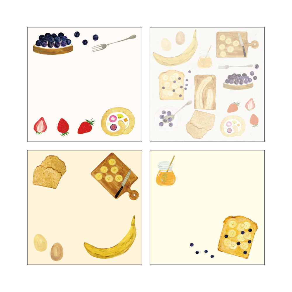 いわしまあゆ アソートふせん｜付箋 メモ アソート おしゃれ かわいい シンプル フルーツ スイーツ パン 和菓子 お菓子 イラスト ケーキ フラワー 総柄 付箋紙 ふせん紙｜MATOKA マトカ