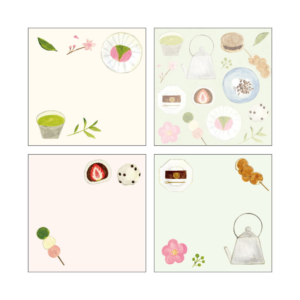 いわしまあゆ アソートふせん｜付箋 メモ アソート おしゃれ かわいい シンプル フルーツ スイーツ パン 和菓子 お菓子 イラスト ケーキ フラワー 総柄 付箋紙 ふせん紙｜MATOKA マトカ