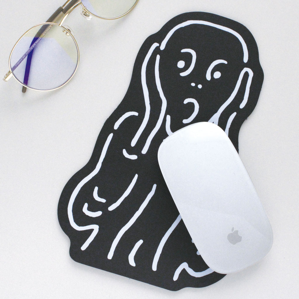 DIE-CUT MOUSE PAD ダイカット マウスパッド｜型抜き 薄い 動物 ネコ リス フクロウ ハリネズミ ラグトラ ラグクマ ファラオ 土偶 メジェド フェルメール ムンク ダ・ヴィンチ シマエナガ おばけ｜MATOKA マトカ