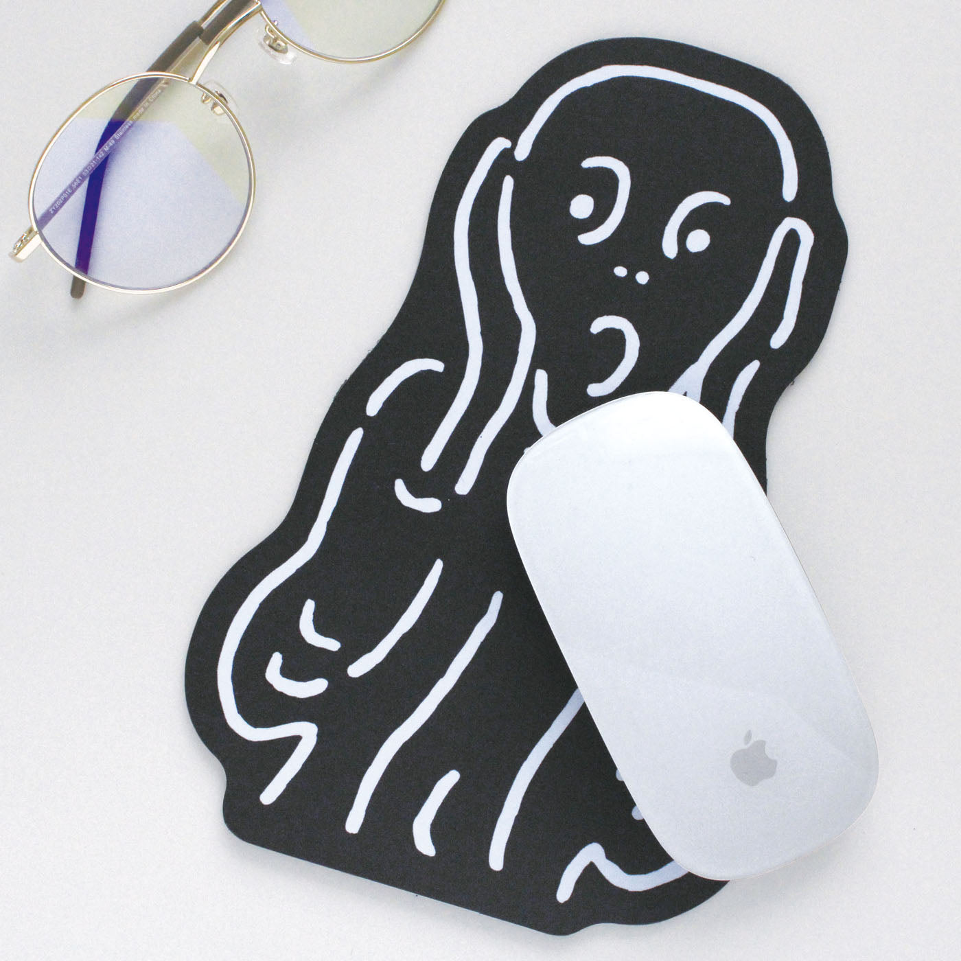 DIE-CUT MOUSE PAD ダイカット マウスパッド｜型抜き 薄い 動物 ネコ リス フクロウ ハリネズミ ラグトラ ラグクマ ファラオ 土偶 メジェド フェルメール ムンク ダ・ヴィンチ シマエナガ おばけ｜MATOKA マトカ
