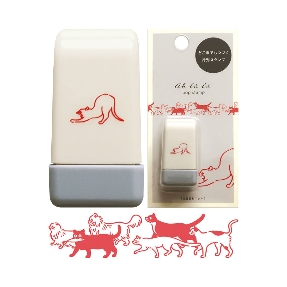AH LA LA アララ ループスタンプ｜おしゃれ かわいい 動物 大人 恐竜 ダイナソー アヒル 牛 UFO おばけ 犬 猫 アニマル デコレーション ノート 手帳 スタンプ ローラー デコ｜MATOKA マトカ【yp】