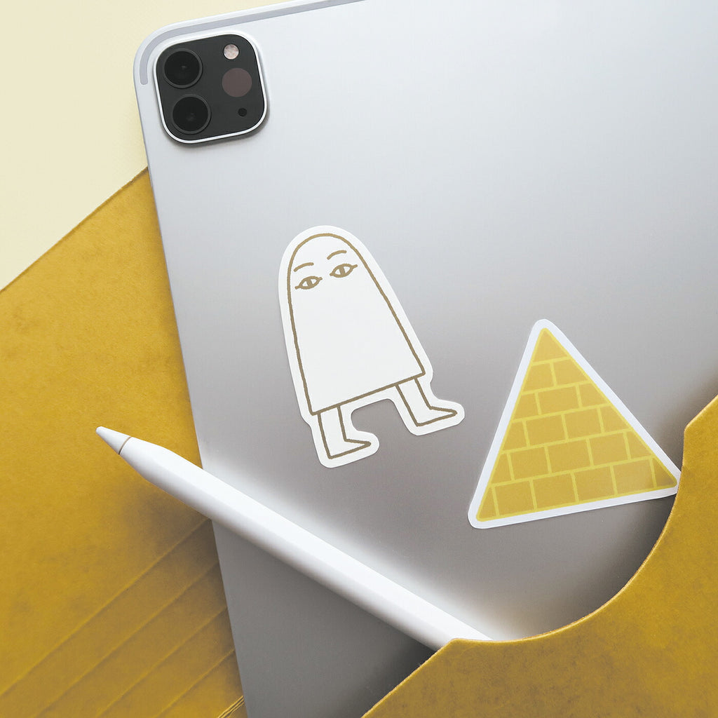CURIOUS キュリアス ダイカットステッカー｜STICKER シール 可愛い おしゃれ  スマホケース パソコン スーツケース キャリーケース 車 土偶 エジプシャン メジェド UFO 宇宙人 UMA 大仏｜MATOKA マトカ