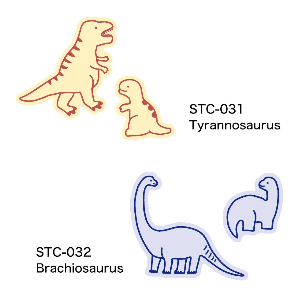 DINOSAUR FAMILY 恐竜親子 ダイカットステッカー｜STICKER シール 可愛い おしゃれ  スマホケース パソコン スーツケース キャリーケース 車 ダイナソー 恐竜 ティラノ トリケラトプス｜MATOKA マトカ