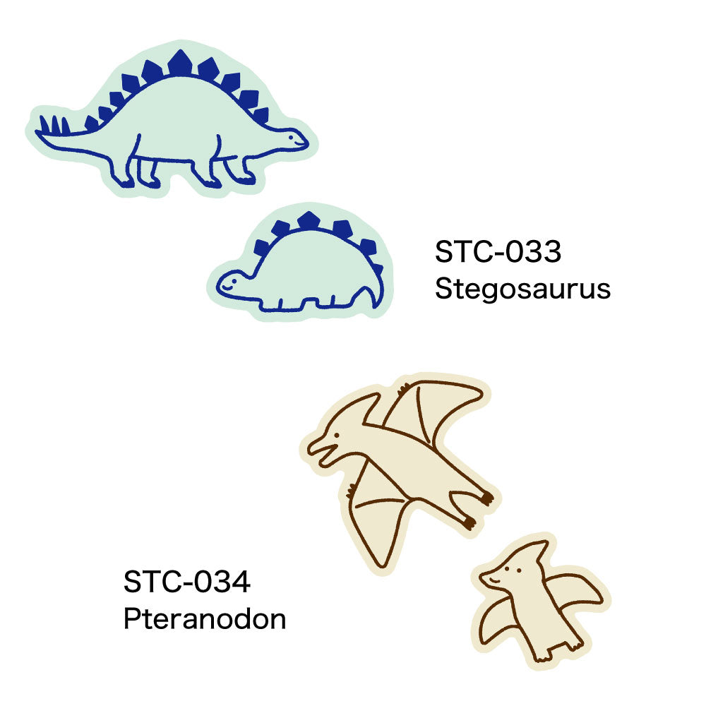 DINOSAUR FAMILY 恐竜親子 ダイカットステッカー｜STICKER シール 可愛い おしゃれ  スマホケース パソコン スーツケース キャリーケース 車 ダイナソー 恐竜 ティラノ トリケラトプス｜MATOKA マトカ