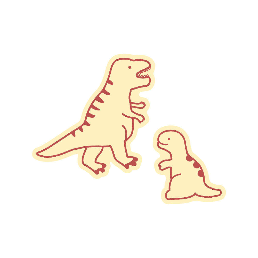 DINOSAUR FAMILY 恐竜親子 ダイカットステッカー｜STICKER シール 可愛い おしゃれ  スマホケース パソコン スーツケース キャリーケース 車 ダイナソー 恐竜 ティラノ トリケラトプス｜MATOKA マトカ
