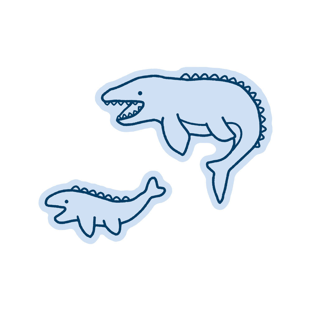 DINOSAUR FAMILY 恐竜親子 ダイカットステッカー｜STICKER シール 可愛い おしゃれ  スマホケース パソコン スーツケース キャリーケース 車 ダイナソー 恐竜 ティラノ トリケラトプス｜MATOKA マトカ