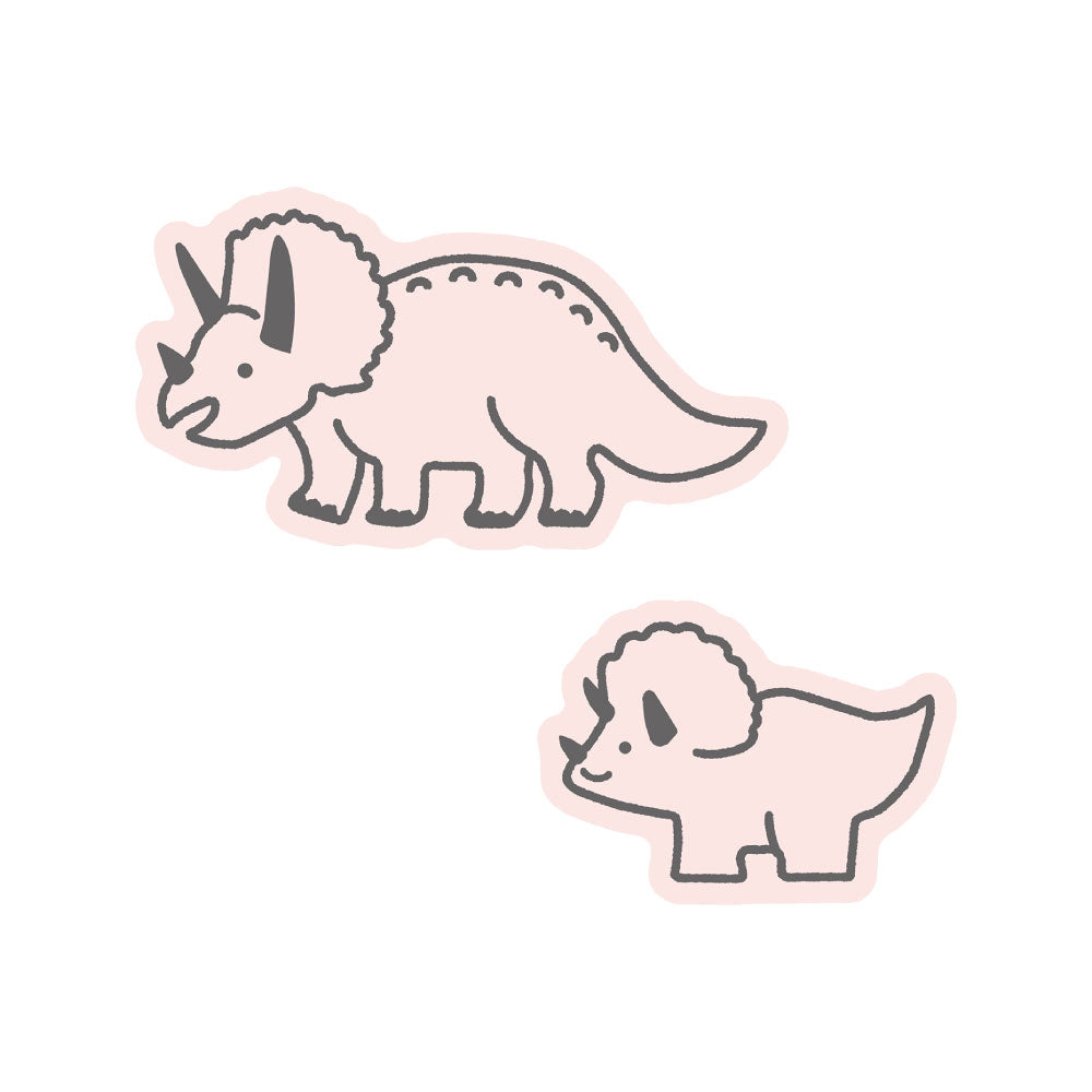 DINOSAUR FAMILY 恐竜親子 ダイカットステッカー｜STICKER シール 可愛い おしゃれ  スマホケース パソコン スーツケース キャリーケース 車 ダイナソー 恐竜 ティラノ トリケラトプス｜MATOKA マトカ